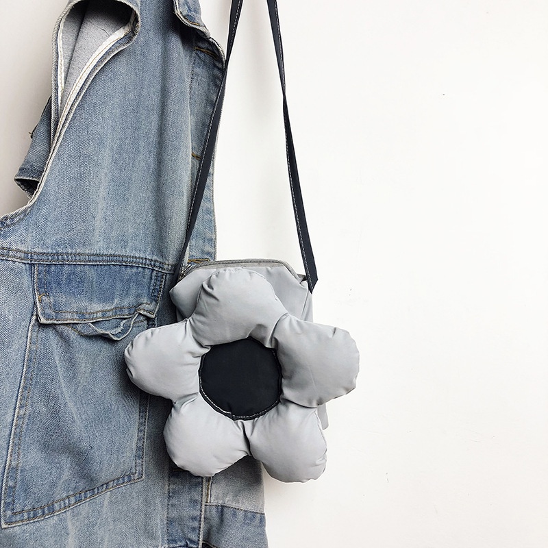 Túi Đeo Chéo Vải Oxford Họa Tiết Hoa Màu Kẹo Dễ Thương Phong Cách Hàn Quốc Cho Nữ