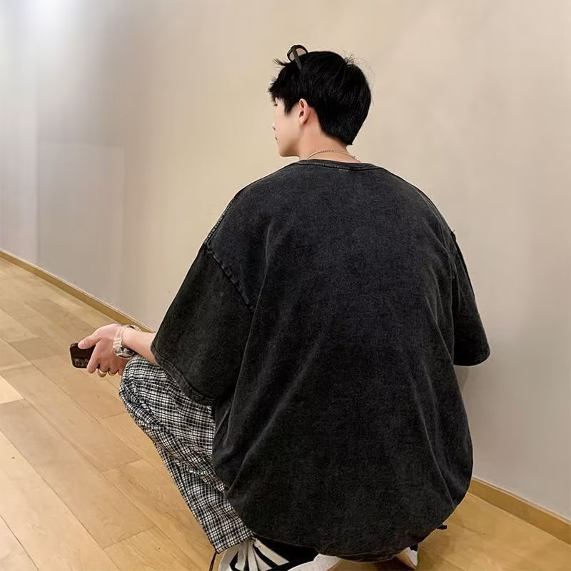 Áo Thun Cotton Ngắn Tay Phong Cách Retro Thời Trang Cho Nam