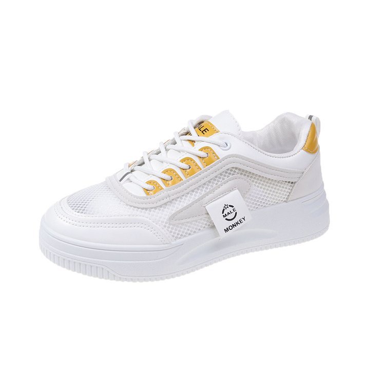 Giày Thể Thao Da Mềm Đế Dày Phối Lưới Thoáng Khí Trọng Lượng Nhẹ Thời Trang Cho Nữ