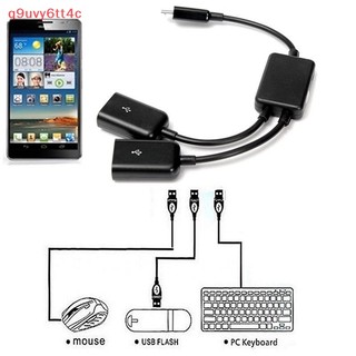 {Q9uvy6tt4c} cáp bộ chuyển đổi máy chủ lưu trữ USB OTG micro kép cho máy tính bảng và điện thoại thông minh mới