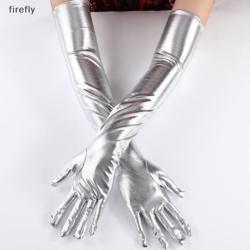 Găng Tay Da PU Co Giãn Dài Phong Cách Punk Hip Hop Cá Tính