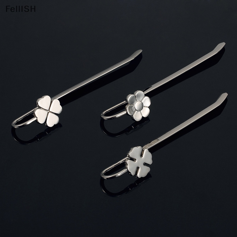 1 Thẻ Đánh Dấu Trang Sách Hình Cỏ Ba Lá Bằng Kim Loại 439br