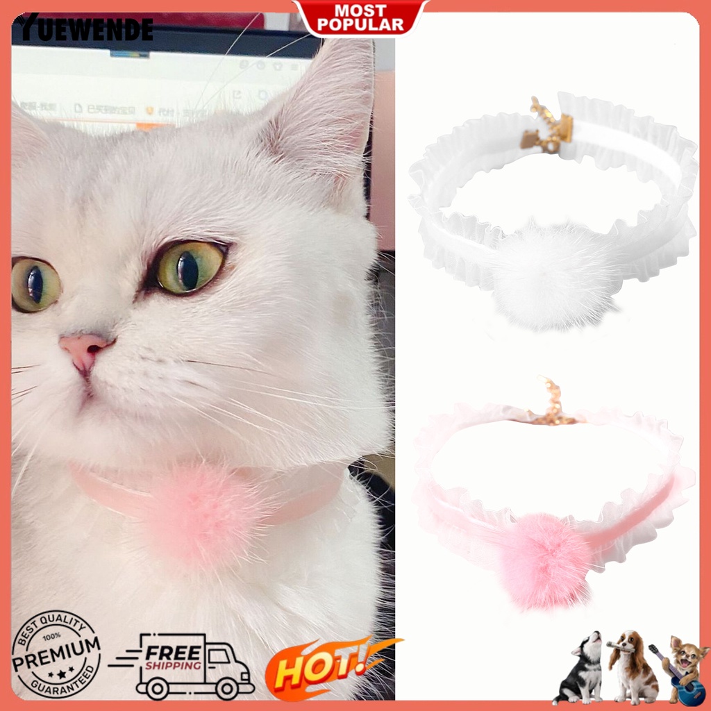 Yq.e Vòng Cổ Phối Lông Nhung Co Giãn Tốt Trang Trí Vòng Cổ Cho Mèo Cưng