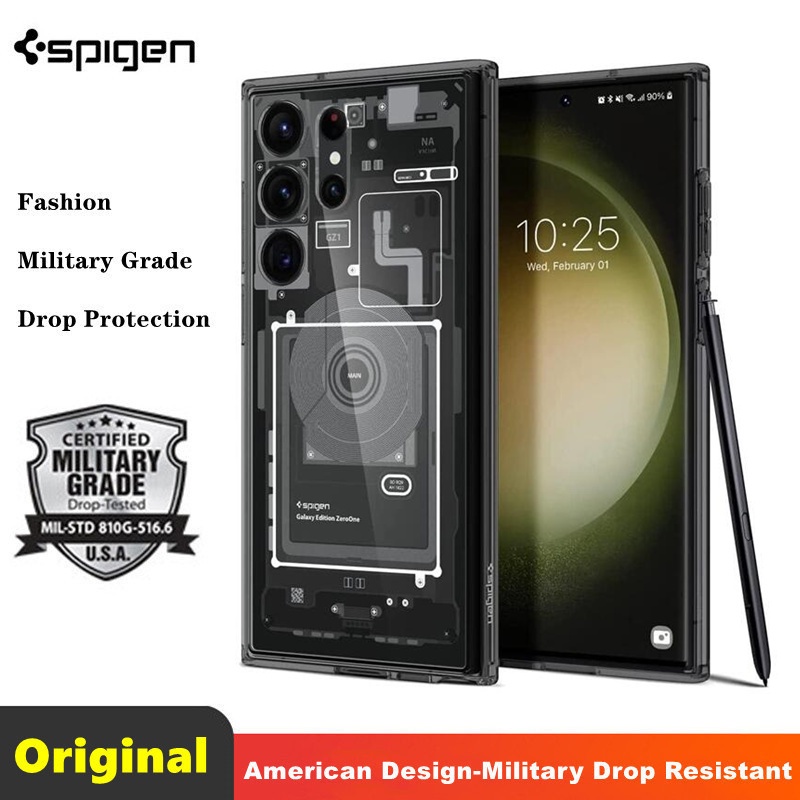 Spigen Sang Trọng PC Ốp điện thoại Edge Thời Trang Thời Trang Dành Cho Samsung Galaxy S22 Ultra S23 