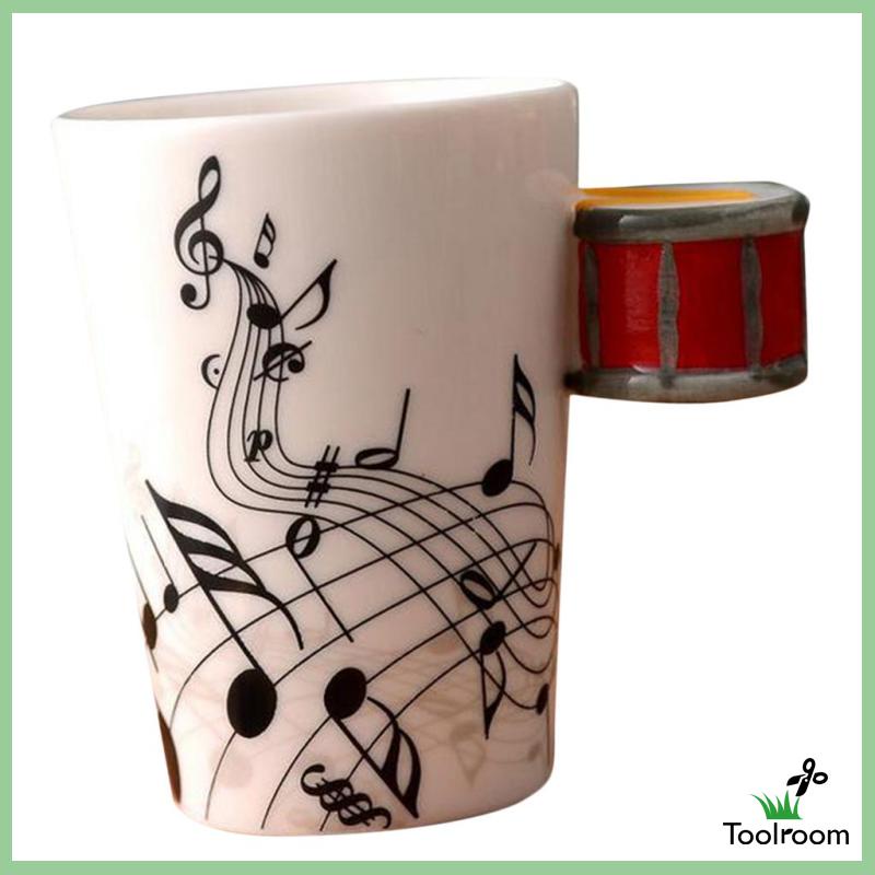 Cốc Sứ Uống Cà Phê / Trà Và Nước # 1 / 10 * 7.5Cm Hình Đàn Ghi Ta Màu Đen