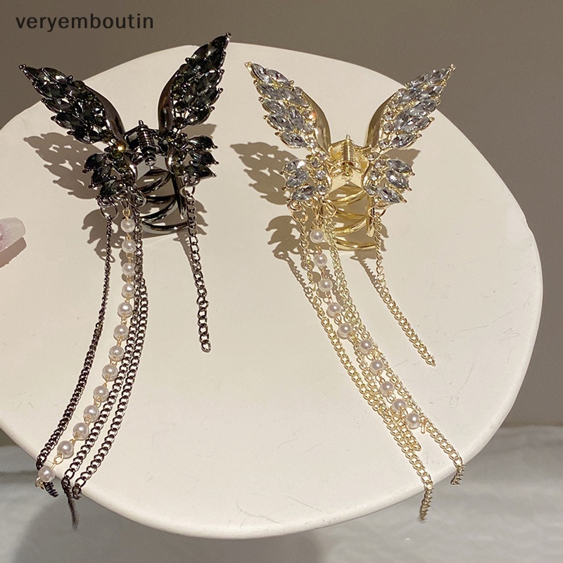 Kẹp Tóc Cá Mập Đính Ngọc Trai Và Bướm Bằng Hợp Kim Phong Cách Hàn Quốc Cho Nữ