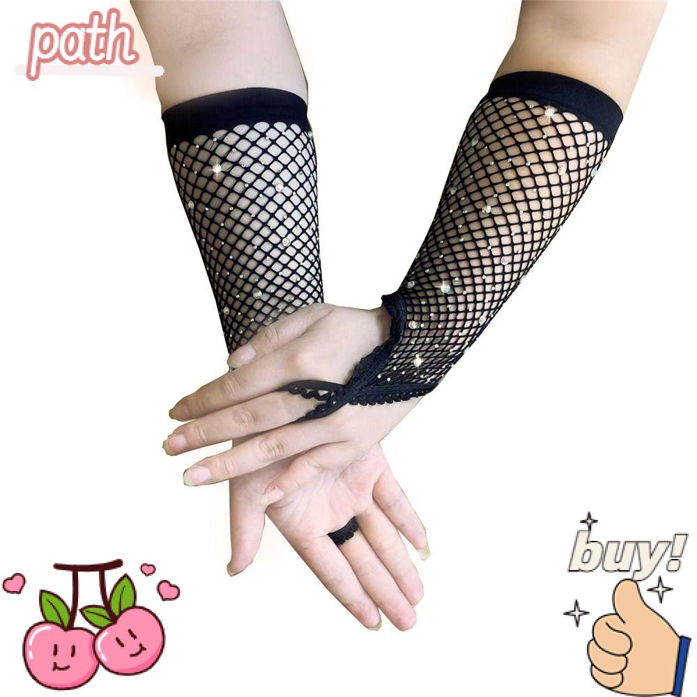 Găng Tay Lưới Dài Hở Ngón Màu Sắc Rực Rỡ Dùng Biểu Diễn Sân