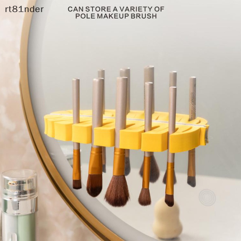 Rt Giá Đỡ Cọ Trang Điểm Hình Chiếc Lá Chất Liệu EVA Thoát Nước Tiện Dụng