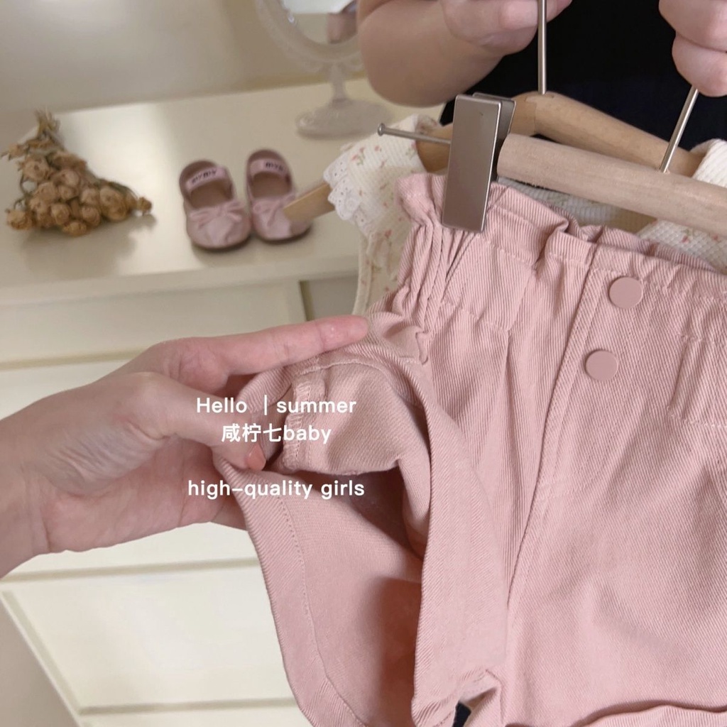 Set Đồ Mùa Hè 5 Món Gồm Áo Tay Cộc In Họa Tiết Hoa Dễ Thương Phong Cách Hàn Quốc Hợp Thời Trang Cho Bé Gái