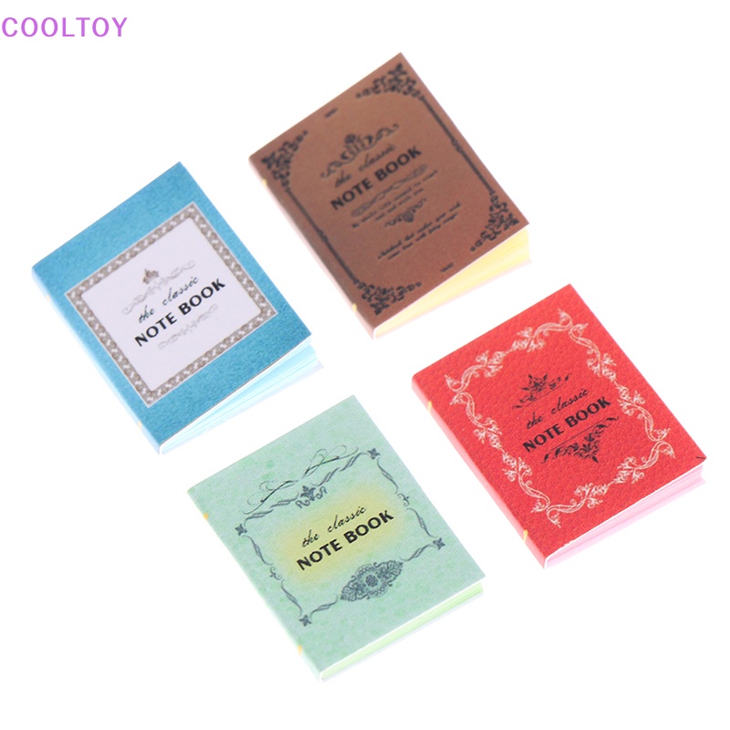 Set 4 Cuốn Sổ Mini Tỉ Lệ 1: 12 Dùng Để Trang Trí Nhà Búp Bê