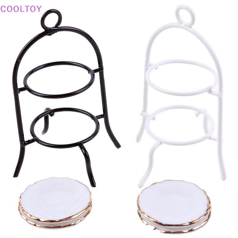 Mô Hình Đĩa Bánh Kèm Giá Đỡ Trang Trí Nhà Búp Bê Tỉ Lệ 1 / 12