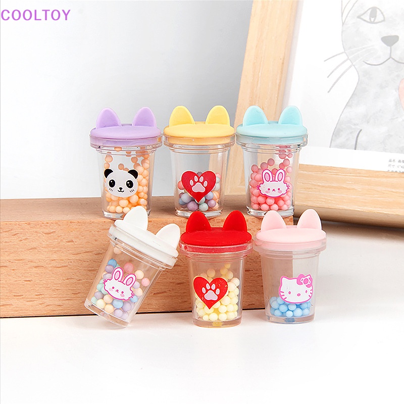 Set 2 Ly Nước Mini Hình Tai Mèo Dễ Thương Dùng Để Trang Trí Nhà Búp Bê