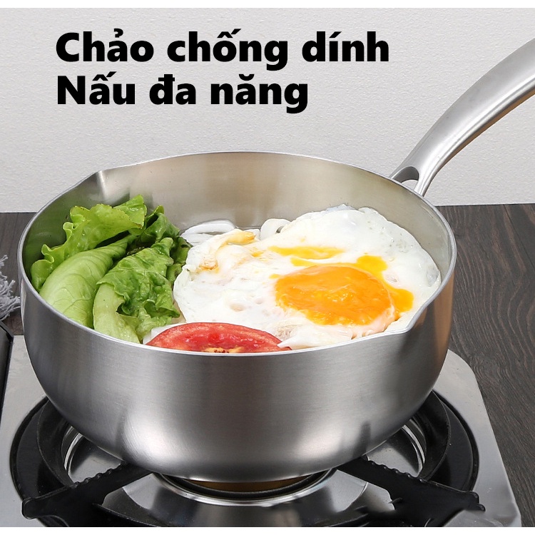 Chảo Nguyên Khối Seka, Chảo Inox Nguyên Khối Chống Dính SEKA Dùng Cho Mọi Loại Bếp, 3 Size lựa chọn 22, 24, 26cm