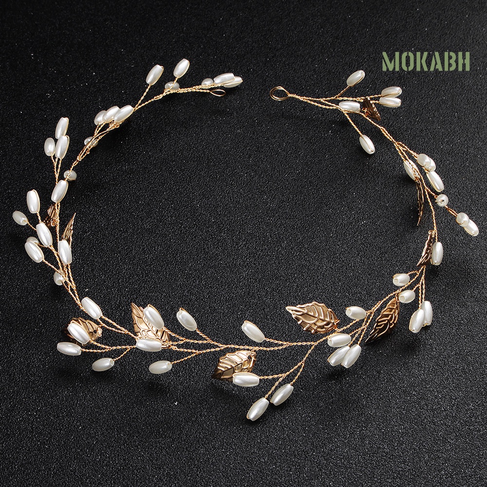 Băng Đô Cài Tóc Đính Ngọc Trai Giả Thanh Lịch Cho Cô Dâu