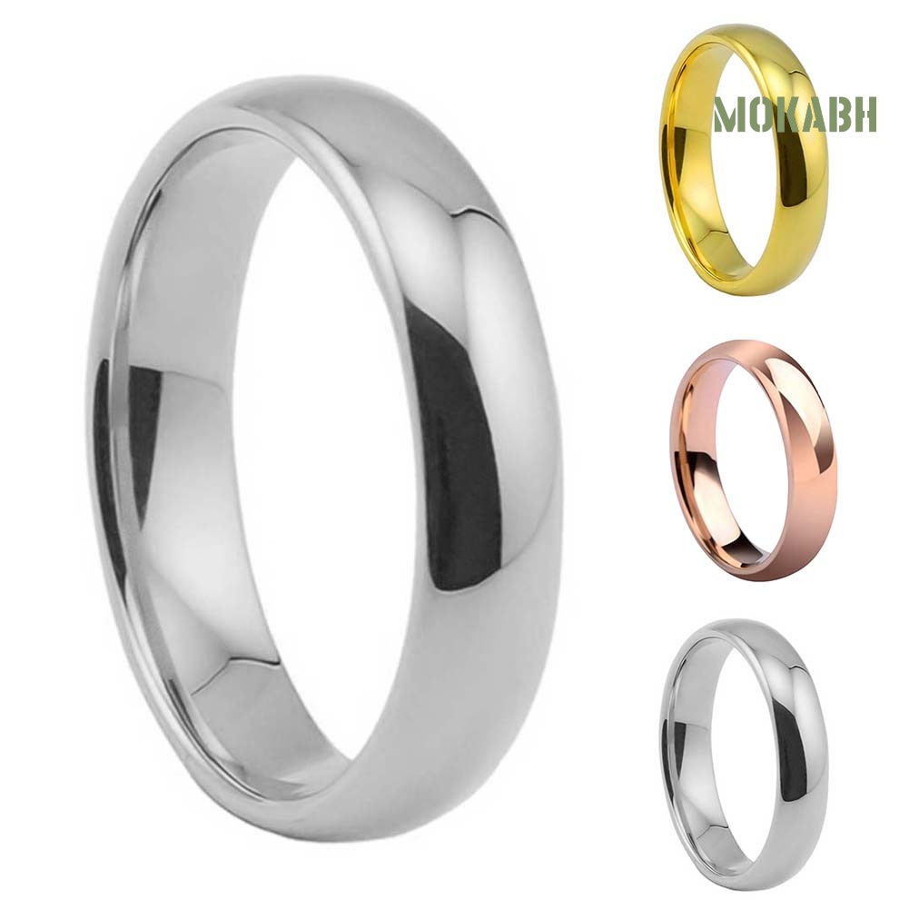 Nhẫn Cưới Bằng Thép Không Gỉ Hình Mái Vòm Thời Trang Cho Nam Và Nữ