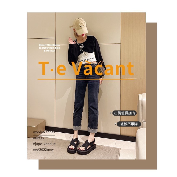 Xăng đan Đế Dày Quai Chéo Phong Cách Mới Cho Nữ