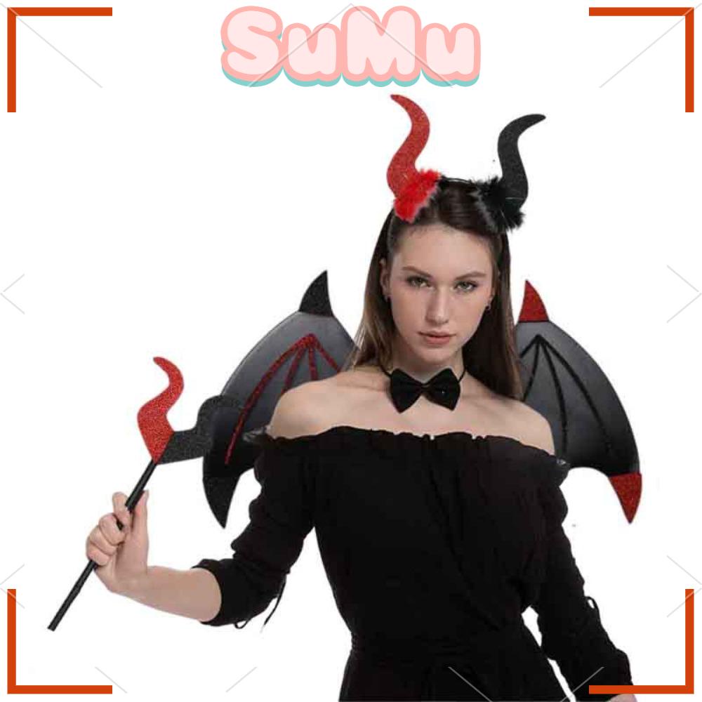 Sumu Băng Đô Đô Đôi Cánh Quỷ Bằng Lụa Thoải Mái Dùng Hóa Trang Halloween