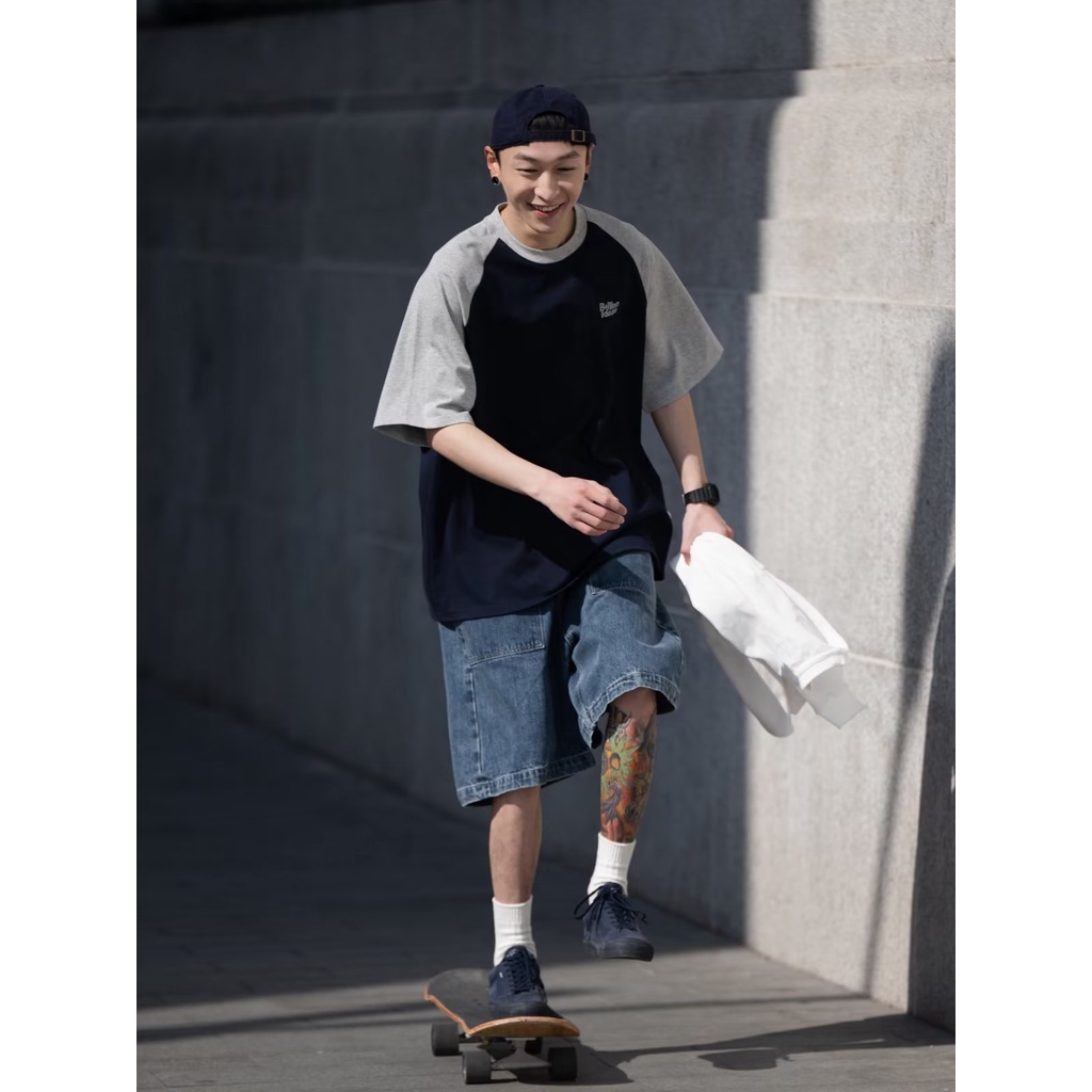 Quần Short Denim Dáng Rộng Phong Cách Retro Thời Trang Mùa Hè Cao Cấp Cho Nam