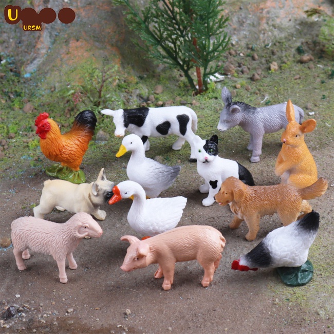 Set 12 Mô Hình Đồ Chơi Gia Cầm Nông Trại Mini Cho Bé