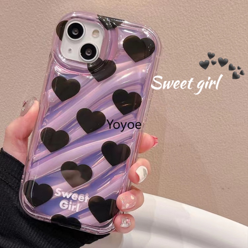 Ốp Điện Thoại Silicone Mềm Chống Sốc Họa Tiết Trái Tim Cho iPhone 14 13 12 11 Pro Max X XR XS 7 8 Plus SE