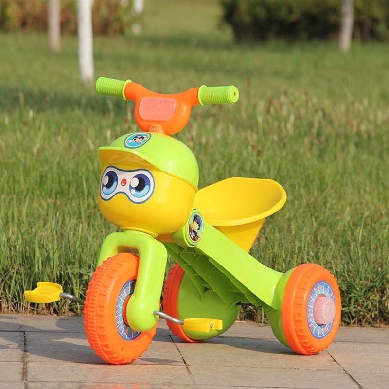 Xe đạp 3 bánh con kiến bánh phát sáng có nhạc có đèn cho bé 1-3 tuổi