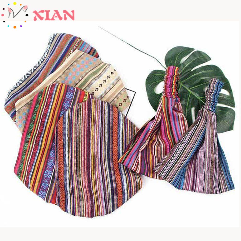 Xiantin H Băng Đô Cài Tóc Bằng Vải Cotton Kẻ Sọc Xu Hướng