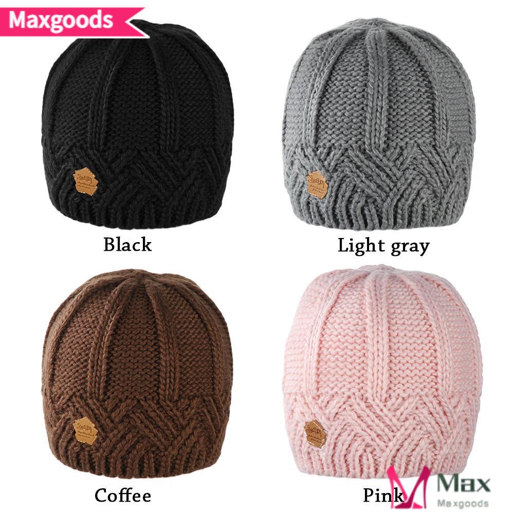 Mũ Len Dệt Kim Tròn Màu Trơn Thời Trang Thu Đông Cho Nam Và Nữ