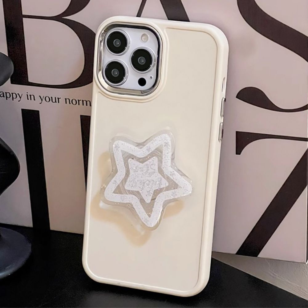 Ốp Điện Thoại TPU Mềm Chống Sốc Mạ Điện Màu Trơn Có Giá Đỡ Bảo Vệ Ống Kính Máy Ảnh Cho IPhone 11 14 13 12 Pro Max