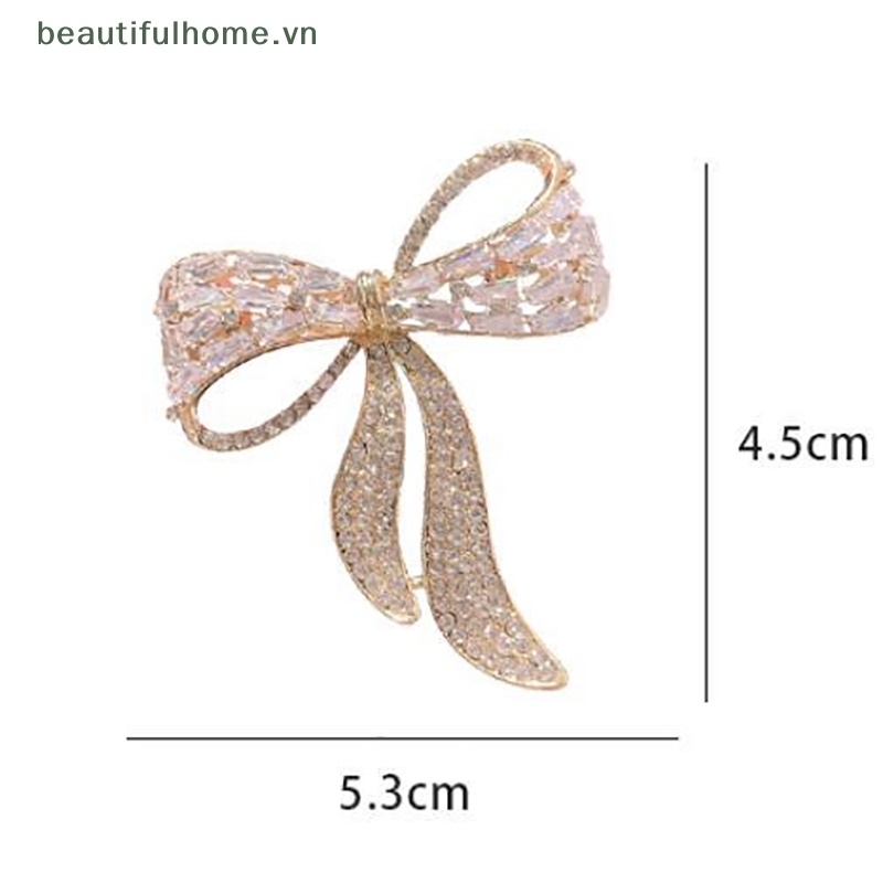 Ghim Cài Áo Hình Nơ Đính Đá Chống Ánh Sáng Thời Trang Cho Nữ