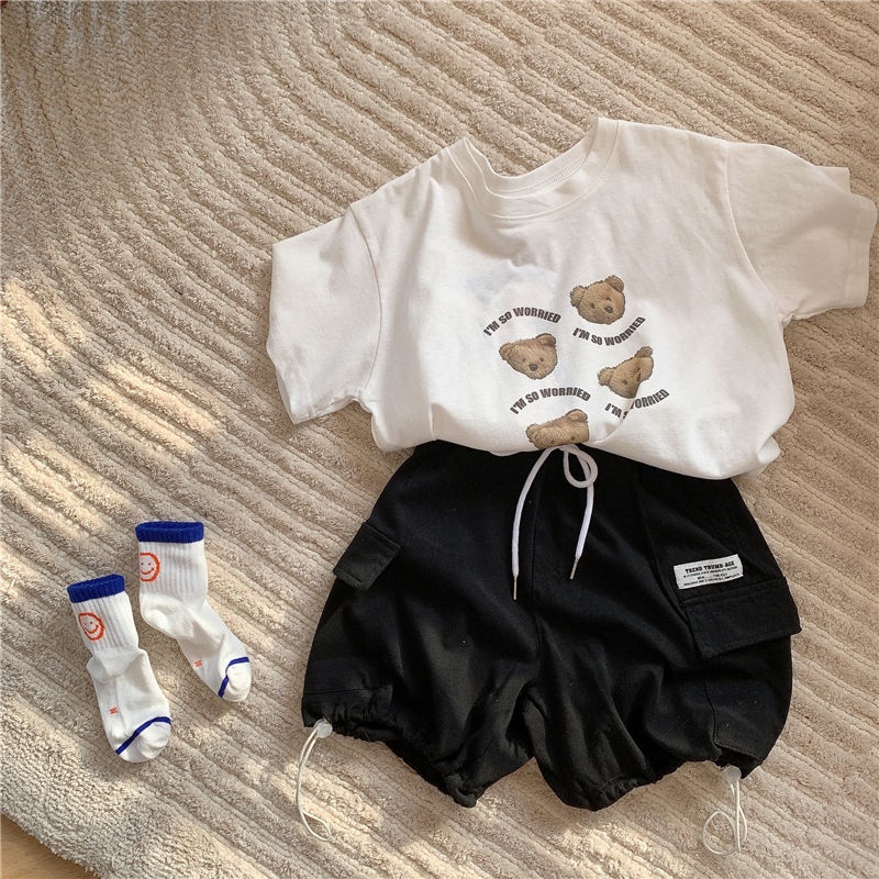 Áo Thun Cotton Ngắn Tay Cổ Tròn In Họa Tiết Hoạt Hình Thời Trang Mùa Hè Cho Bé Gái