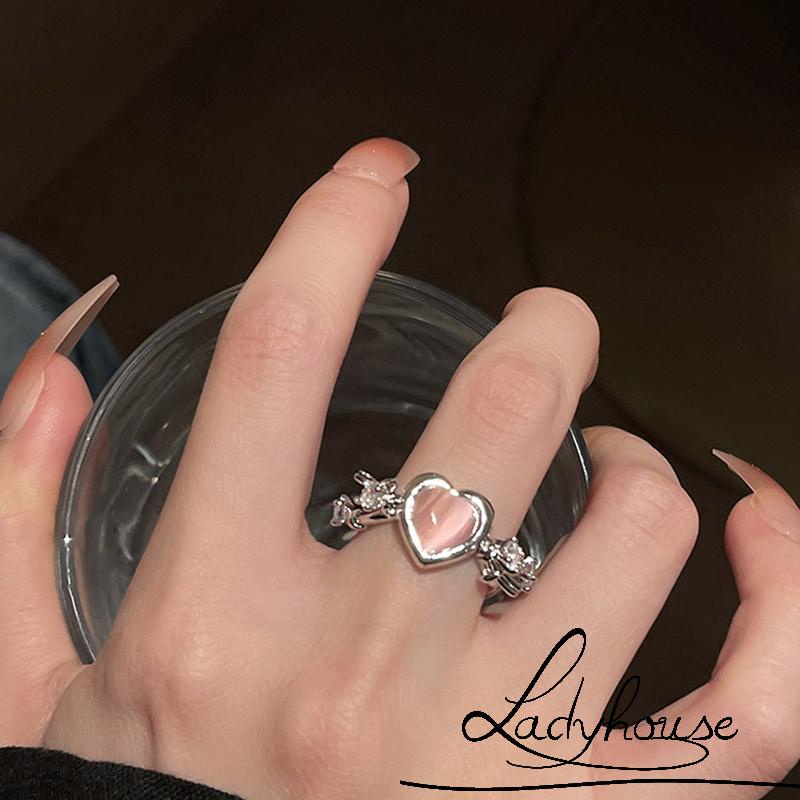 Nhẫn Đính Hôn Đính Đá Hình Trái Tim Thời Trang Dành Cho Nữ