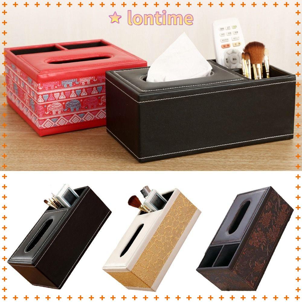 Hộp Đựng Khăn Giấy / Điều Khiển Từ Xa Bằng Da Pu Hình Vuông Đa Năng Để Bàn Phòng Ngủ