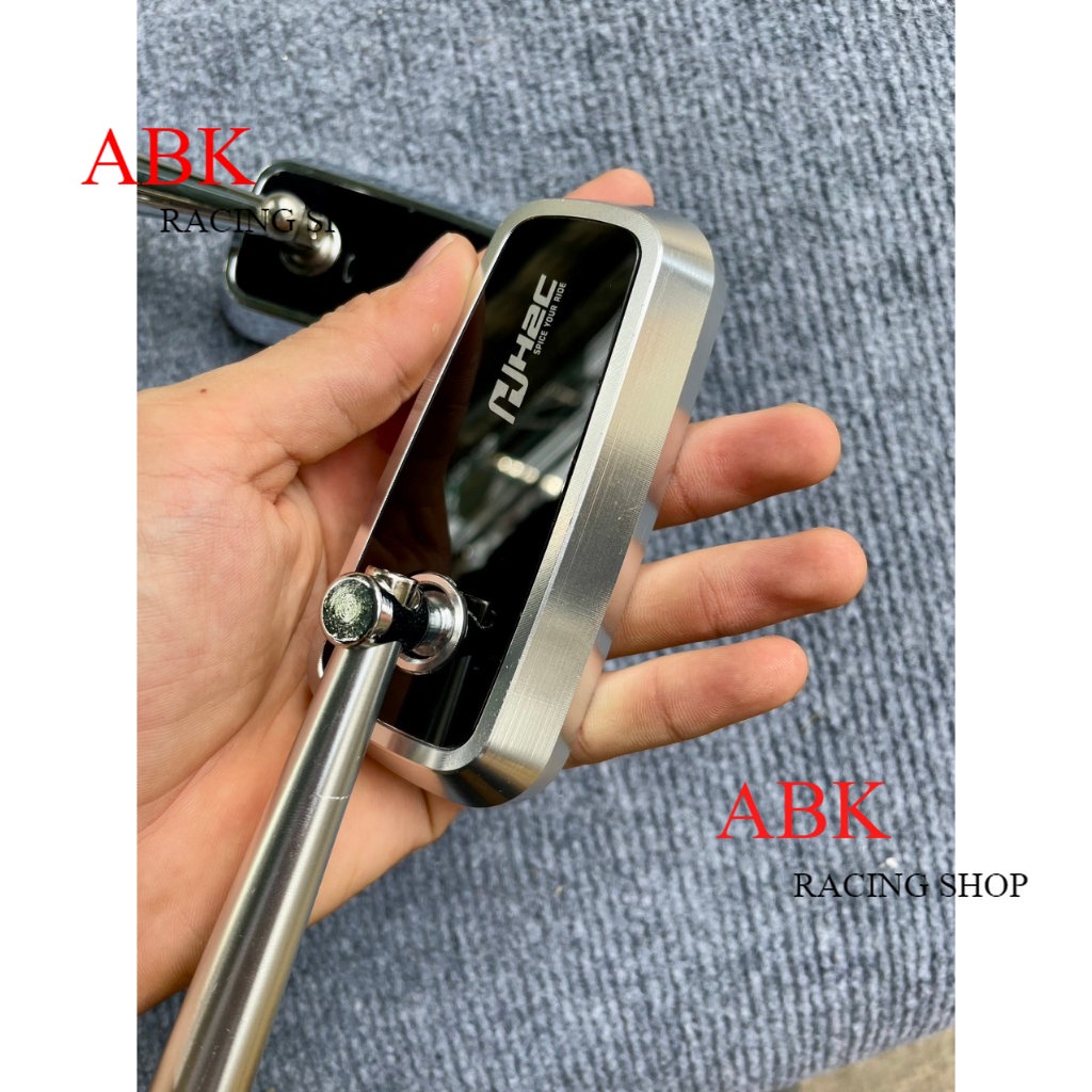 Kính Gương xe máy Vuông H2C Chân NGẮN NIKEN BẠC ĐEN