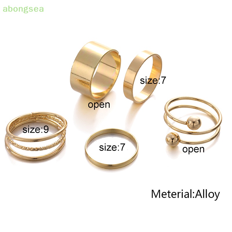 Set 5 Nhẫn Kim Loại Đeo Khớp Ngón Tay Phong Cách Vintage Cho Nữ