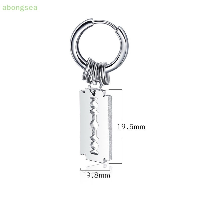 1 Đôi Bông Tai Hình Dao Cạo Bằng Thép Không Gỉ Thời Trang Cho Nam Và Nữ