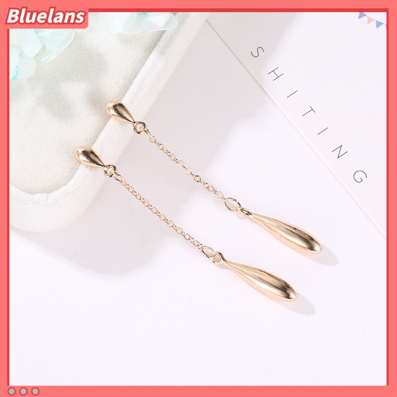 Khuyên Tai Tua Rua Dáng Dài Hình Giọt Nước Đơn Giản