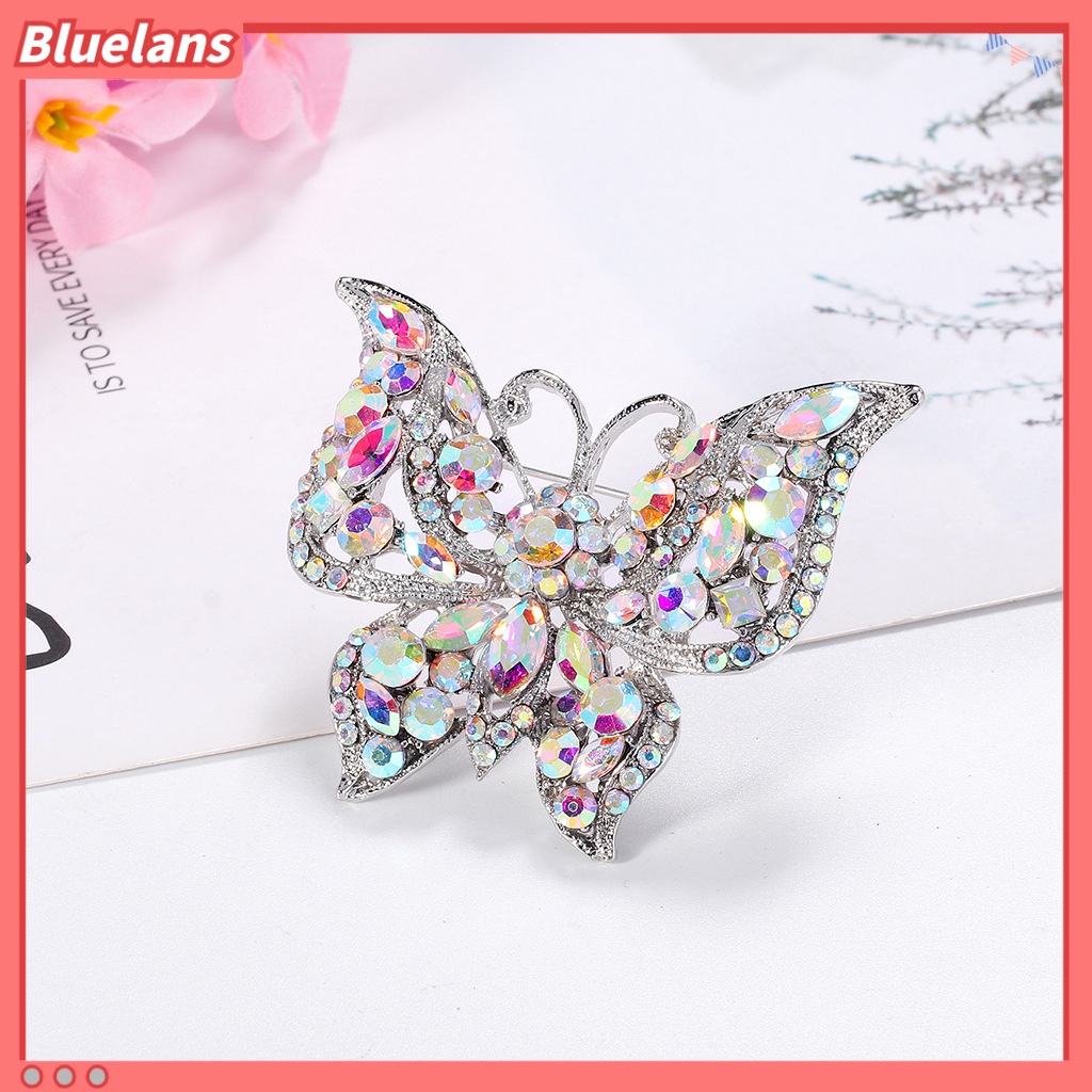 Cài Áo Hình Bướm Đính Đá Phong Cách Retro
