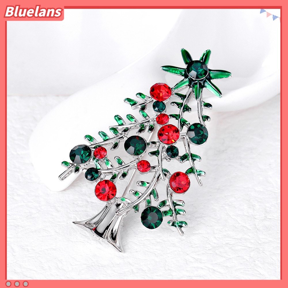 Ghim Cài Áo Hình Cây Thông Giáng Sinh Đính Kim Cương Giả Toàn Diện
