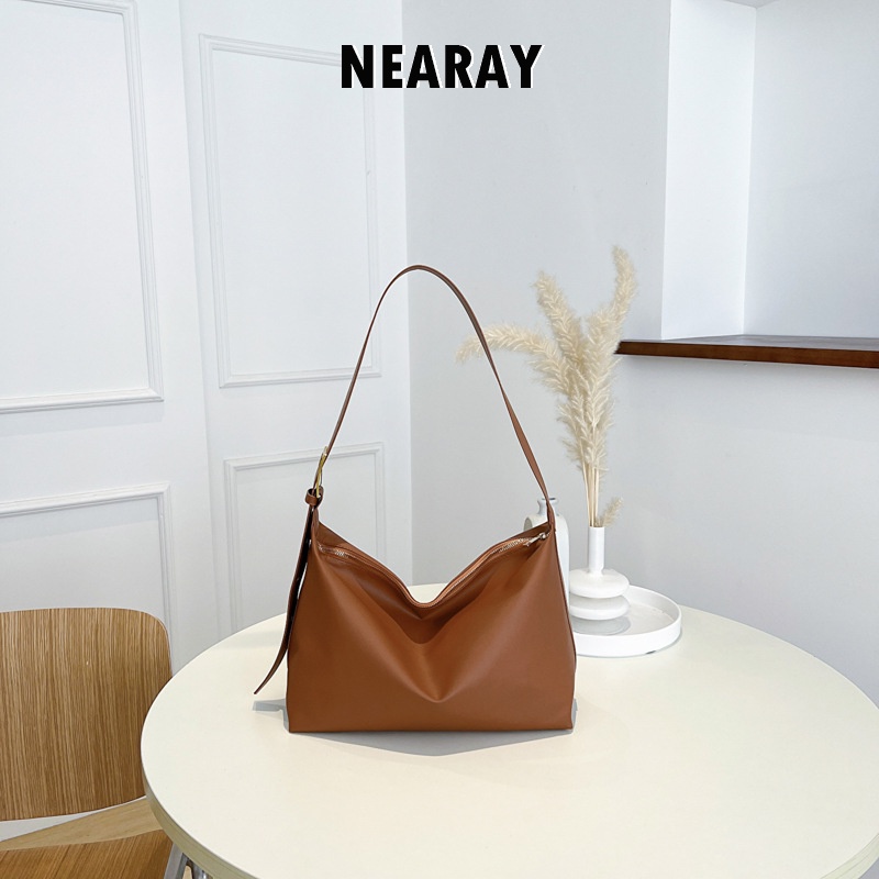 NEARAY  túi đeo vai túi tote Cỡ Lớn PU Màu Trơn 2023 NEW  Chic Độc đáo Beautiful ins L91T24S 37Z230910