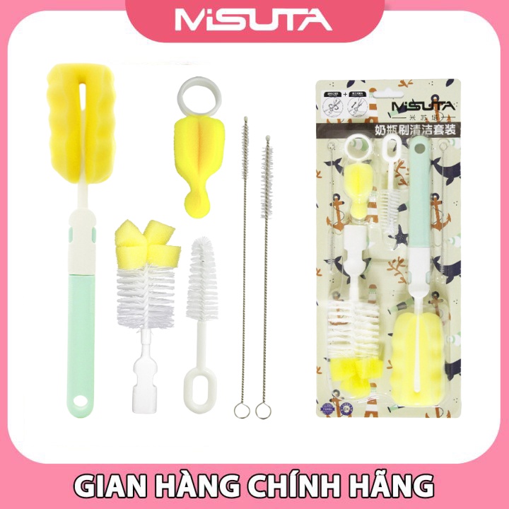 Bộ Cọ Rửa Bình Sữa Và Núm Ti Misuta 6 Chi Tiết Chất Liệu Cao Cấp An Toàn Cho Bé Babay House Store