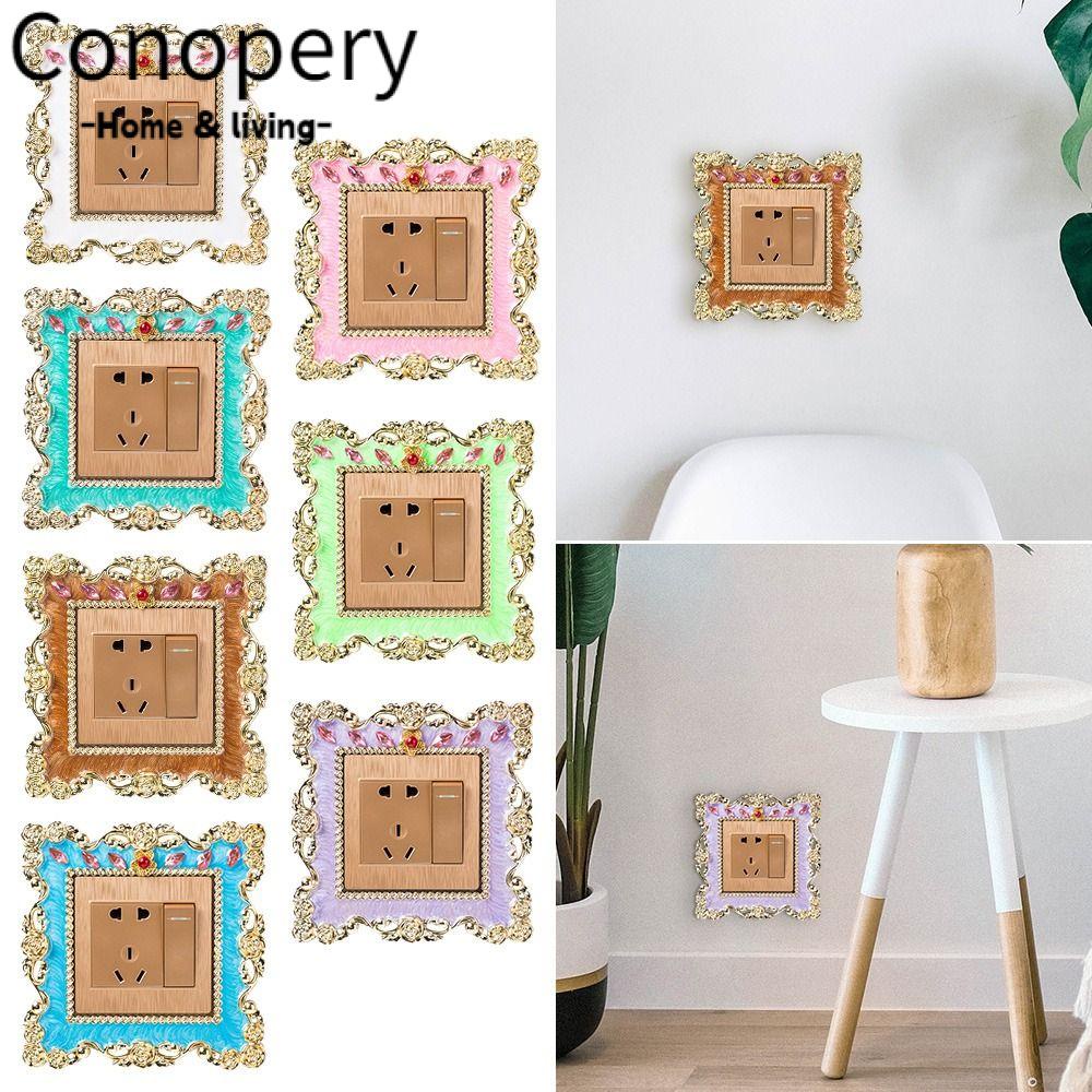 CONOPERY Vỏ Bọc Công Tắc Đèn Đơn Bằng Nhựa Trang Trí Nhà Cửa|Nút Cắm Trang Trí Viền Giày Tiện Dụng