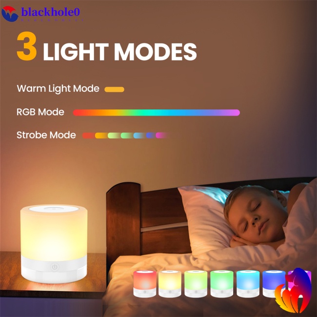 Đèn Ngủ RGB 7 Màu Sắc Tùy Chọn Có Thể Sạc Lại Bằng Cổng USB Kèm Móc Tiện Dụng