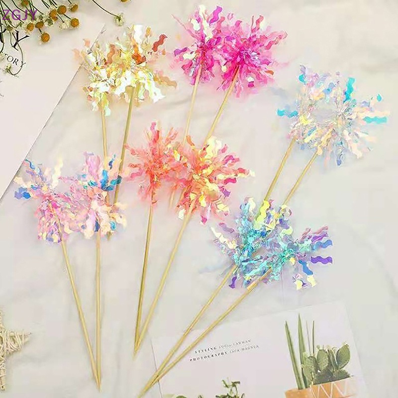 Set 5 Que Cắm Trang Trí Bánh Sinh Nhật Nhiều Màu Sắc Lấp Lánh Mới