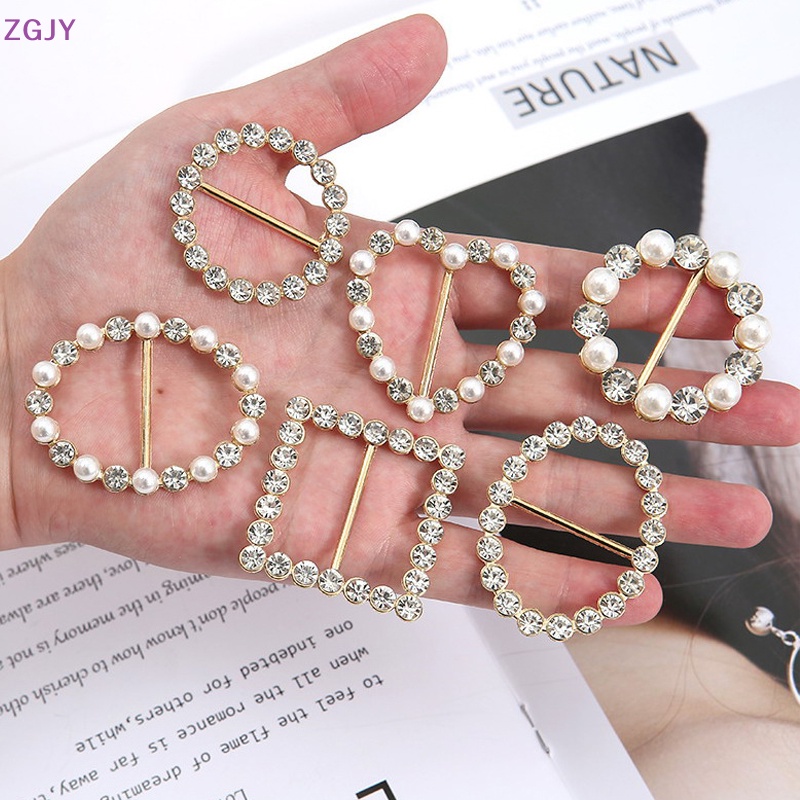 Khóa Cố Định Thắt Lưng Đính Ngọc Trai Có Thể Điều Chỉnh Cho Góc Quần Áo Thun Mới