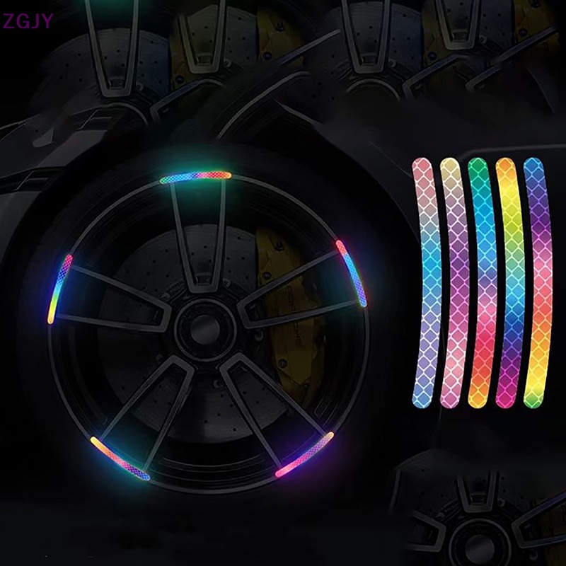 Set 20 Dải Dán Phản Quang Nhiều Màu Sắc Trang Trí Vành Bánh Xe Hơi Mới