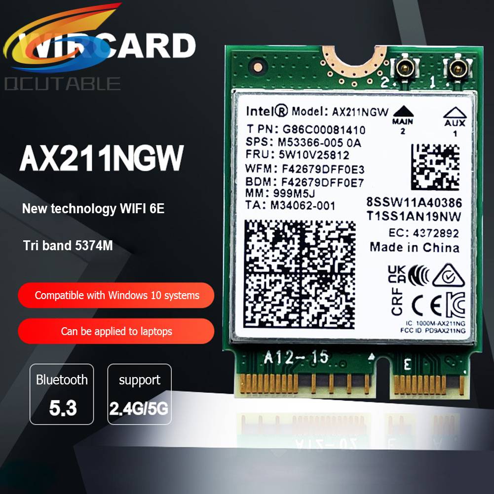 Thẻ Mạng Không Dây 2.4GHz / 5GHz WIFI6E Băng Tần Kép 3000Mbps Cho Laptop