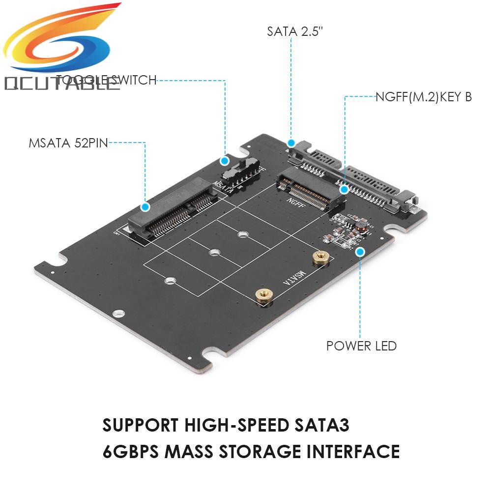 Bộ ChuyểN ĐổI 2 Trong 1 mSATA Sang SATA NGFF M.2 Sang SATA3 SSD