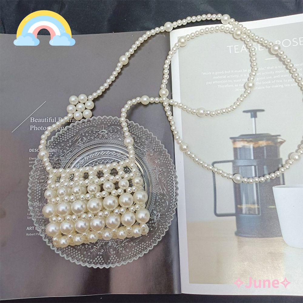 JUNE Túi Xách Đính Hạt Phong Cách Vintage Sang Trọng Cho Nữ