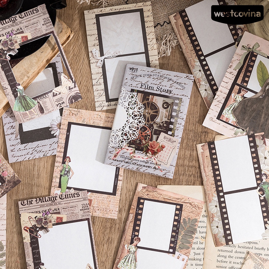 [WSTN] [WSTN]✎Bộ 60 Tấm Giấy Ghi Chú Chống Rách Phong Cách Vintage