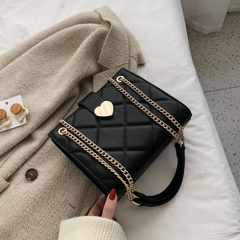 Túi Xách Đeo Vai Cỡ Lớn Phối Dây Xích Thời Trang Nữ Sang Trọng